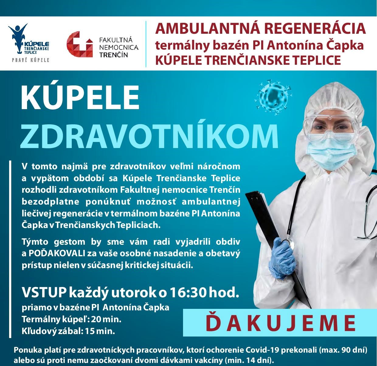 KÚPELE TRENČIANSKE TEPLICE NAŠIM ZDRAVOTNÍKOM