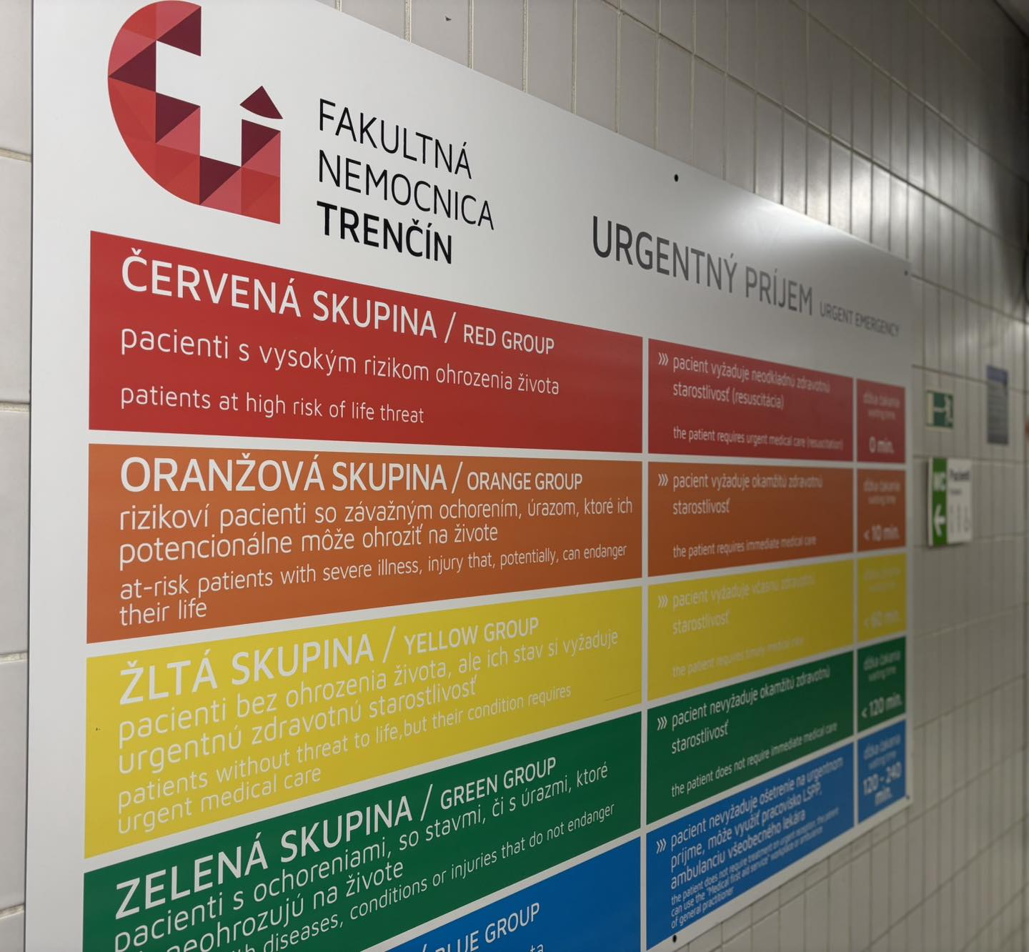 Oznam pre pacientov prichádzajúcich na urgentný príjem